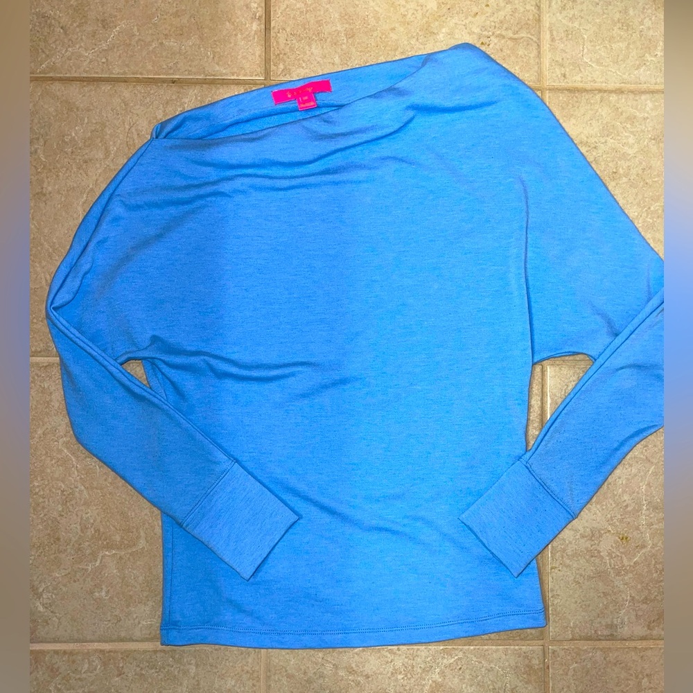 Light blue off the shoulder Lilly Pulitzer top